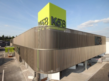shopping centre - redesign from retail market - KÖ8 Köngen - facade - paneling system - close up