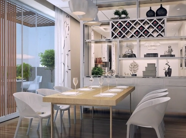 Mall - mixed-used with apartments, multiplex cinema and restaurants - Odel Mall Colombo - rendering flat indoor dining area